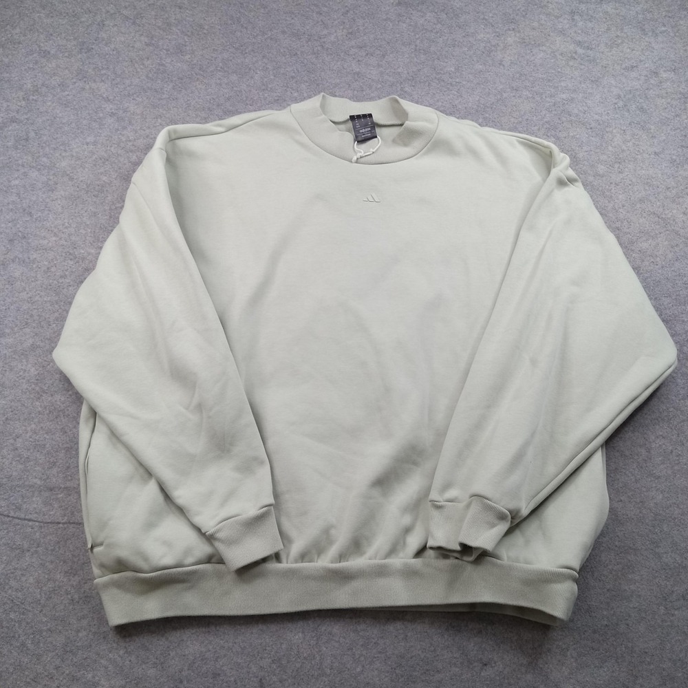 Adidas Sweatshirt Mens‎ XL Green Basketball Logo Crewneck Pullover Fleece Casual